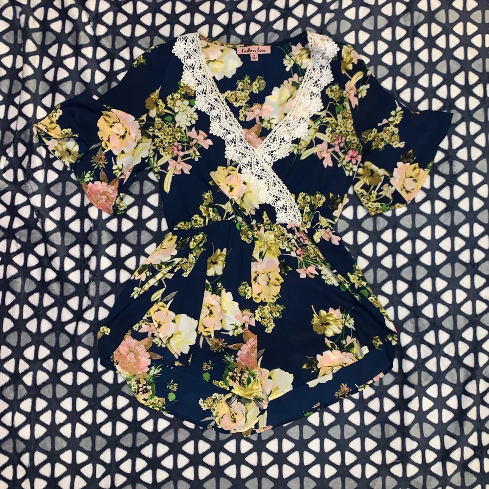 flowy floral romper